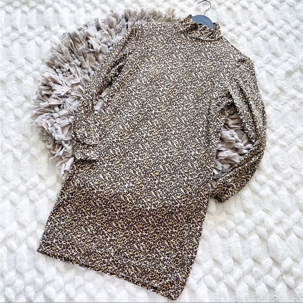 MOVING SALE APC Leopard Turtleneck Shift Dress size Small
